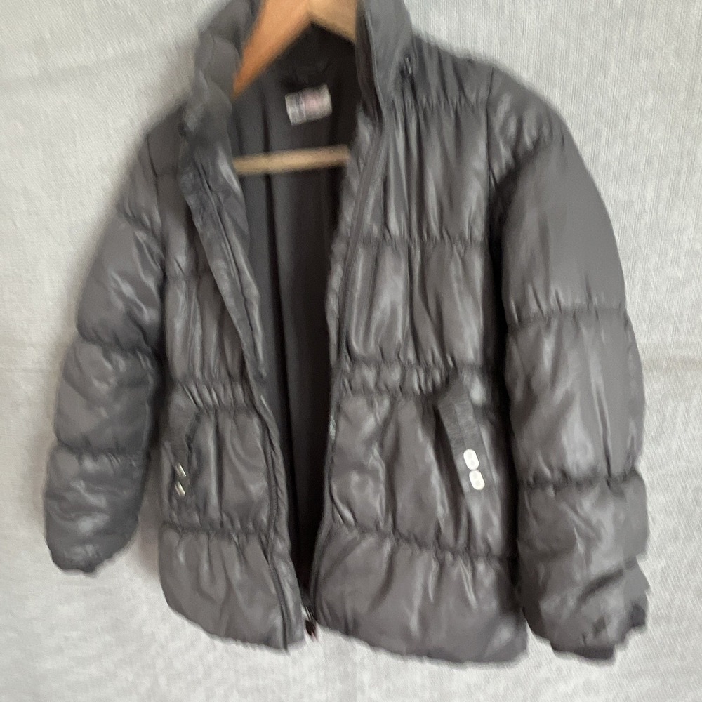 H&M Unisex Kids Size 12 Gray Puffer Jacket Full Zip Long Sleeve Padded - Picture 2 of 3